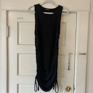 Black Mini Dress - cinched sides with ties